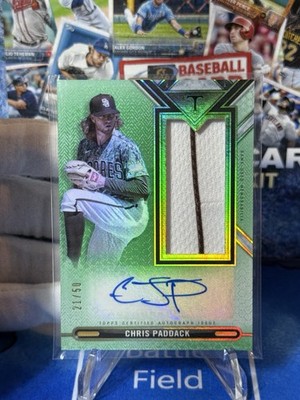 Chris Paddack 2021 Topps Triple Threads Single Jumbo Relics Emerald /50 Auto