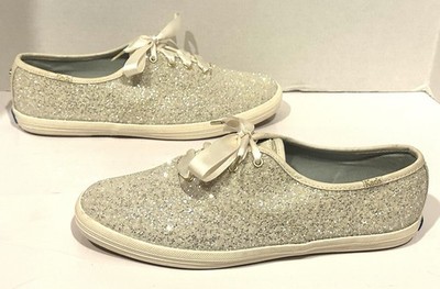 Keds Kate Spade Glitter Sneakers Cream Shoes Women s Size 10 US WIDE WIDTH NEW!!