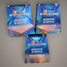 (3)~CREST 3D WHITESTRIPS DENTAL SENSITIVE & GENTLE 36X3 108 STRIPS 54 TREATMENTS