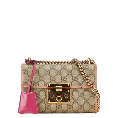 Gucci GG Supreme Shoulder Bag Beige Tan Red Orange Leather | eBay