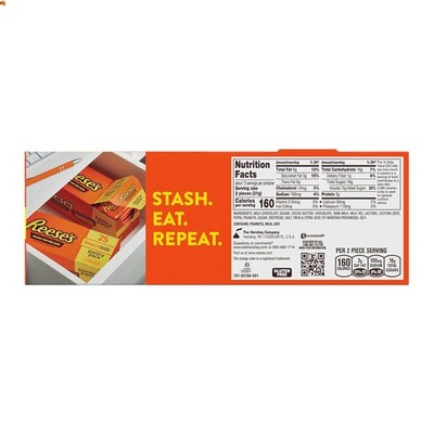 Milk Chocolate Snack Size Peanut Butter Cups, Candy Pantry Pack, 13.75 oz 25 ...
