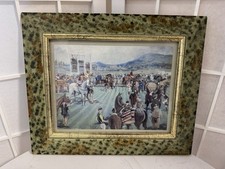 Framed Colour Print Of Horse Racing Scene