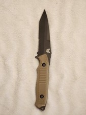 Benchmade 154CM Nimravus 141 ~ Desert Sand and Black Fixed Blade Knife + Sheath