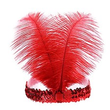 Mrotrida Sequins Feather Headpiece Headband 1920s Carnival Party Headwear for
