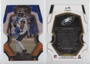 2022 Panini Select Premier Level Blue & Orange Prizm Die-Cut /35 Jalen Hurts