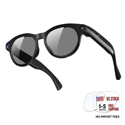 AI Smart Glasses with Camera, 8MP HD Bluetooth Camera Glasses,1080P Video Black