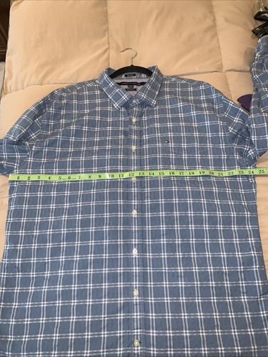 Tommy Hilfiger Mens 80’s 2Ply Custom Fit Window Pane Blue/ White XXL - Picture 7 of 19