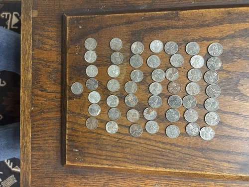 1943 STEEL LINCOLN WHEAT CENT PENNY ROLL (50 coins) STEEL PENNY, good condition