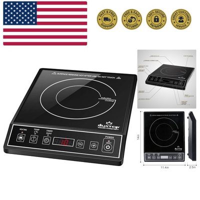 #ad Effortless Cooking with a Black 1800W Induction Cooktop Easy to Clean $192.99
