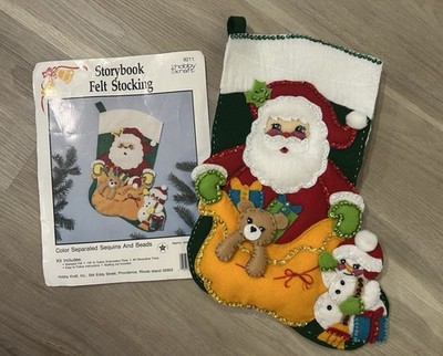 Vintage Felt Stocking Santa Toy Bag
