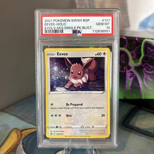 2021 Eevee SWSH127 Cosmos Holo Black Star Promo Evolving Skies PSA 10 - LOW POP