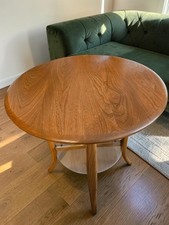 Ercol Windsor Side/Coffee Table with Circular Glass Shelf – Vintage Mid Century
