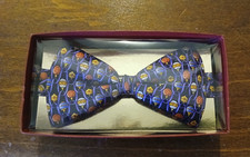 Men's Pretied Geometric Bow Tie - Blue Orange Yellow - 1 Piece