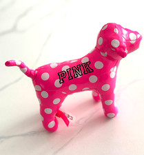Victoria  s Secret PINK 7" Dog Plush Nylon Pink Polka Dot