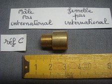 raccord en laiton mâle femelle (lot de 3)  pas standard 10 mm x 1 mm ( réf C ) 
