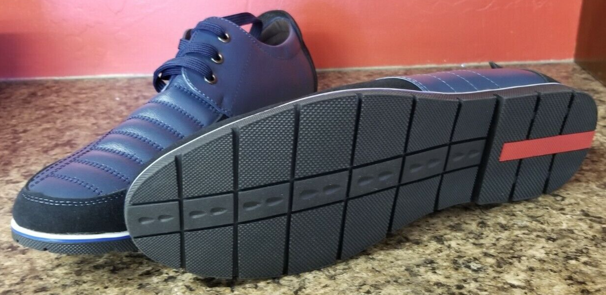 Menico Shoes Mens Size US 13 Eu size 48 Blue Black Faux