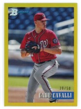 2021 Bowman Heritage Gold Refractor Cade Cavalli 28/50 Nationals #203