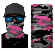 Face Mask Balaclava Neck Scarf Fishing Cover Sun Gator UV Headwear Pink Camo