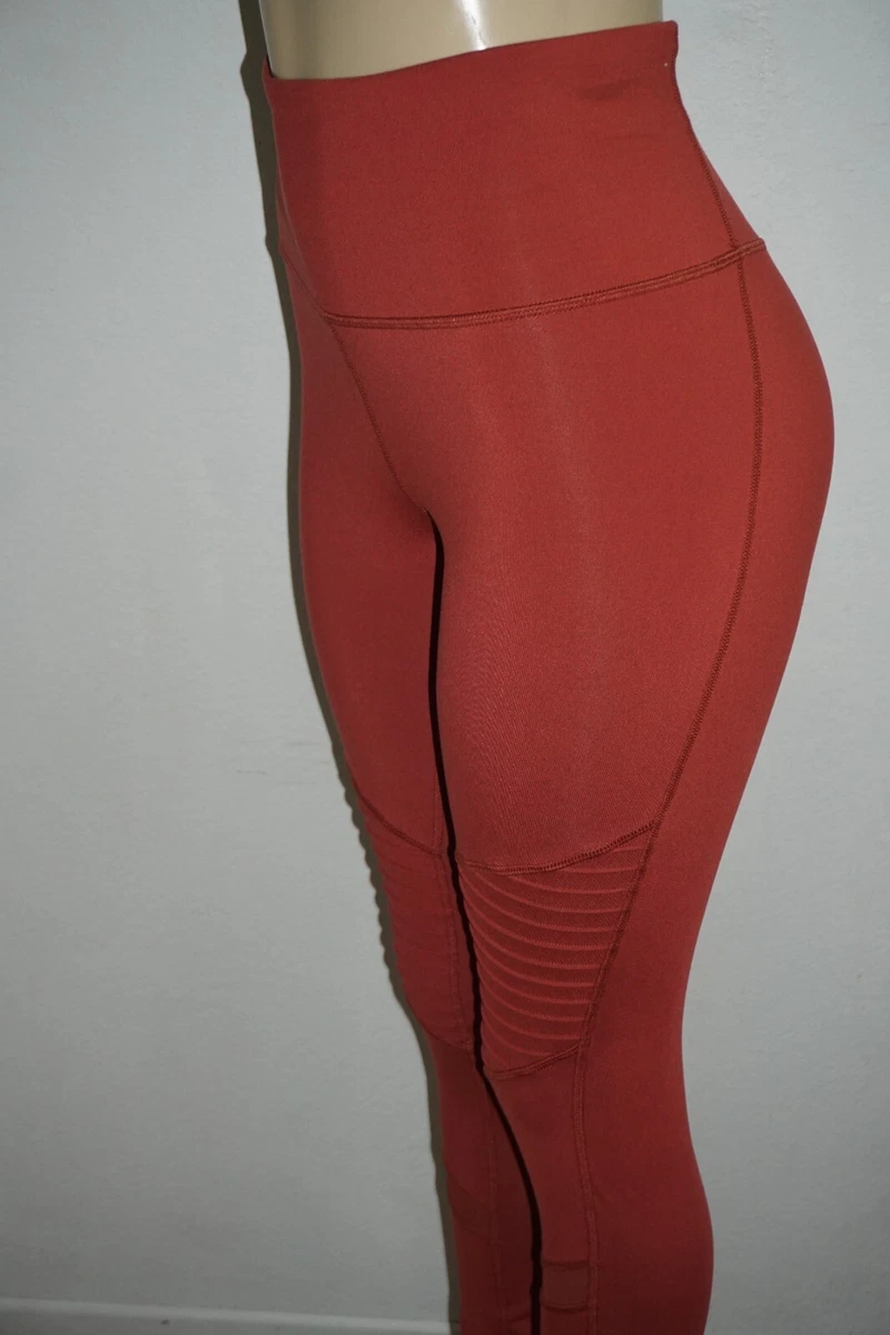 OLD NAVY WOMENS DARK RUST ORANGE HIGH WAIST ELEVATE MOTO 7/8 LEGGINGS SMALL  LONG