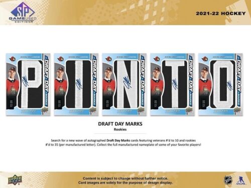 2021-22 Upper Deck SP jeu de hockey d'occasion boîte de passe-temps scellée - Photo 5 sur 10