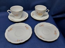 Vintage CMielow China Poland 2 Sets Cups  Saucers  2 Extra Saucers Beautiful 