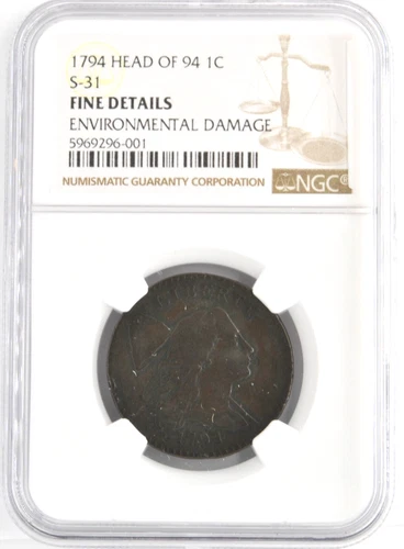 US Liberty Cap 1794 Head of 1794 Large Cent S-31 Philadelphia NGC Fine Details
