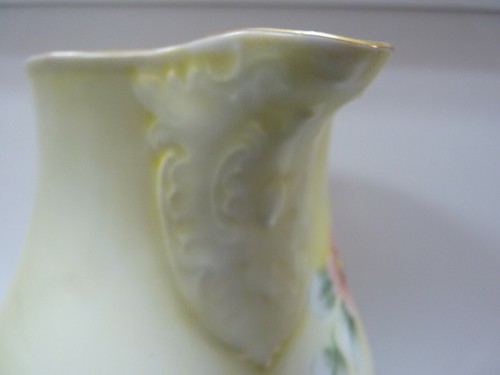 Furstenberg West Germany Floral Pattern Pitcher with Gold Tone Handle & Rim - Picture 5 of 10