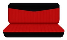 Fits 1970 Dodge D-300 Truck Front Bench Seat Covers Black Red Cotton Fits 1970 Dodge D-300 Truck Front Bench Seat Covers Black Red Cotton