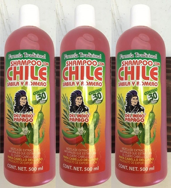 3x Del Indio Papago Shampoo CHILE Capsicum Annuum w/ Mexican Herbs