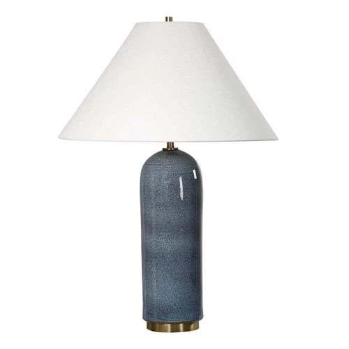 NEW 28" MAYETTA TABLE LAMP CRAFTED FROM BLUE GLAZE CERAMIC UTTERMOST 30474 - Picture 3 of 5