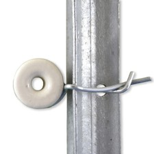 Daken x 100 Electric Fence Porcelain Reel  Insulators PLUS 100x Easy Fit Clips 