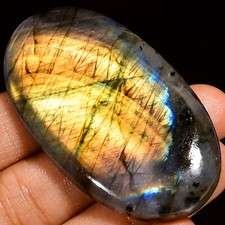 Natural Labradorite Oval Shape Cabochon Loose Gemstone 142.5 Ct 56X32X8mm E37203