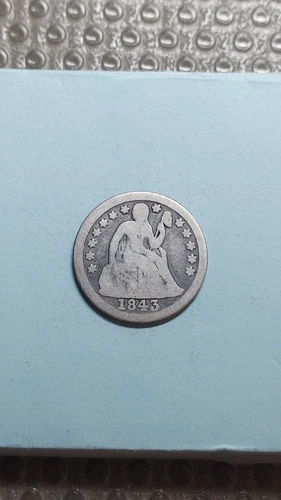 1843 Seated Liberty Silver Dime AG About Good                               Y594