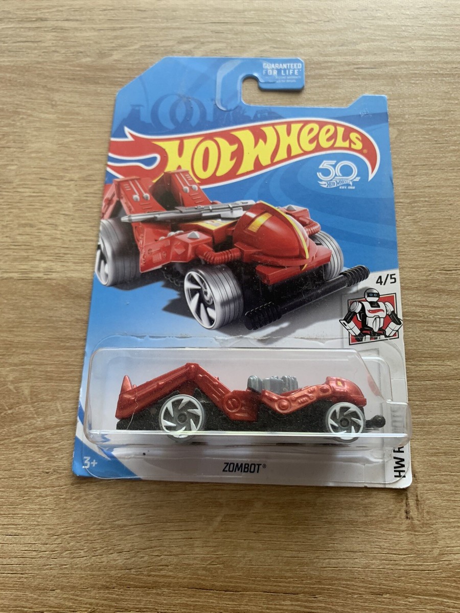 50TH HOT WHEELS ZOMBOT HW ROBOTS REGULAR TREASURE HUNT *RED