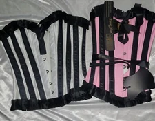 CORSET DEAL Henri Waist Training Corset, Lot Of 2 , Steel Boned Satin Overbust