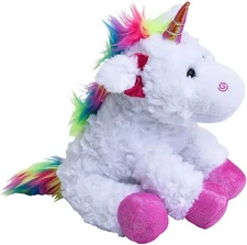 The Petting Zoo Unicorn Plush Soft Toy Stuffed Animal White Pink Glitter 12"