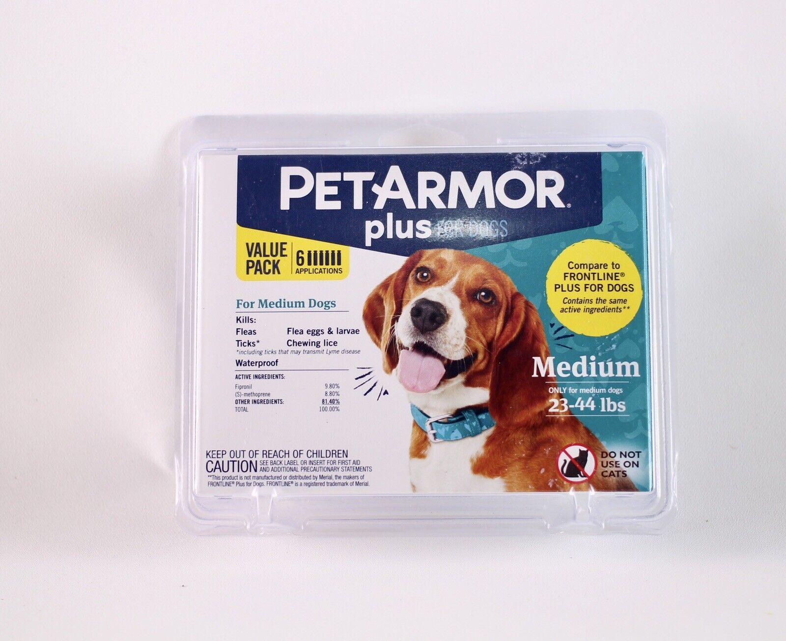 PETARMOR Plus for Dogs Flea/Tick Prevention 23-44 Lbs.  6 Treatments