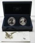 2012-S American Silver Eagle Proof/Rev Proof 2 Coin Set w/ Box & COA  28598