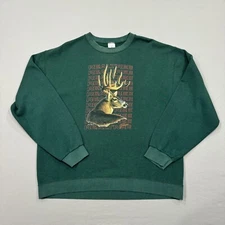 Vtg Realtree Sweatshirt Mens XL Green Crewneck Long Sleeve Graphic Print Delta