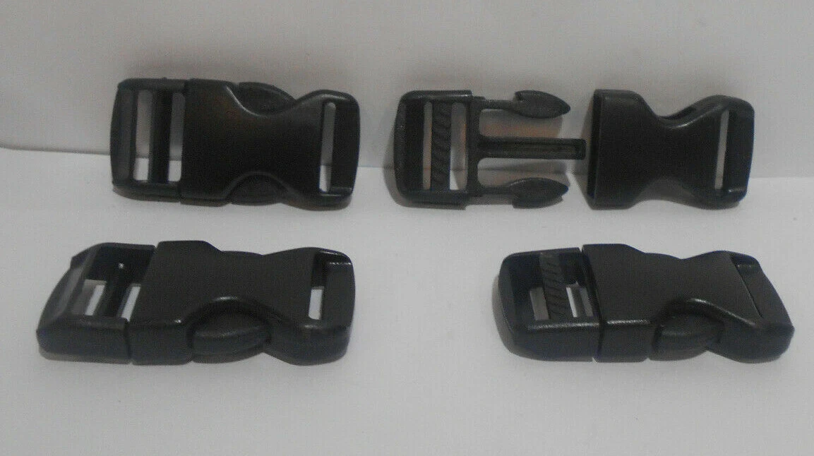Lot of 4 New 3/4 Plastic Replacement Backpack Strap Snap Buckles Black 2  x 1 | eBay