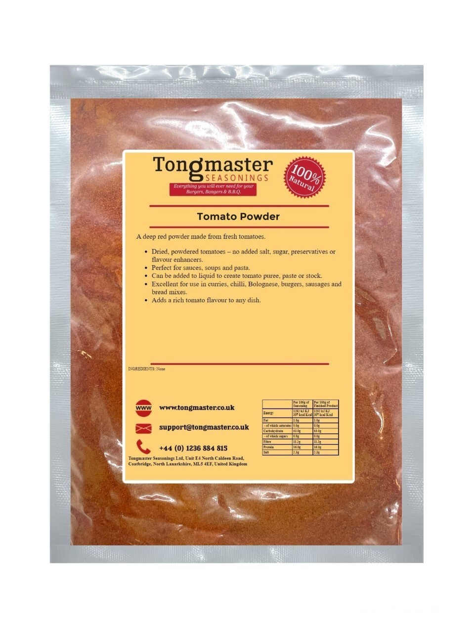 Tomato Powder - 500g (Shaker Jar)