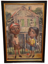 HUGHIE LEE SMITH Original Vintage Signed Black Portrait Landscape Oil Painting