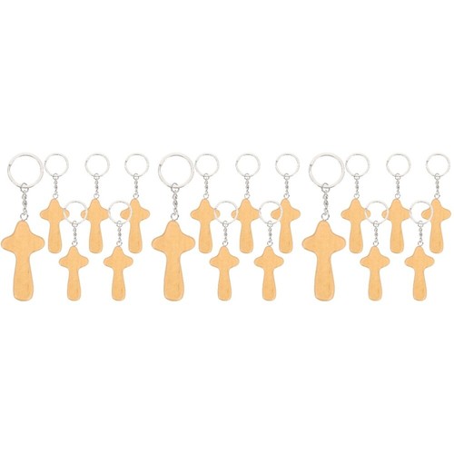 3 Pieces Anneau De Clé Croisée En Bois Les Amoureux Chaînes Clés - Zdjęcie 5 z 12