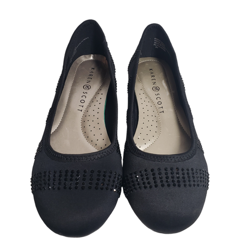 Karen Scott Womens Ralleigh Black Rhinestone Fabric Ballet Flats Shoes Size 6 M - Picture 5 of 10