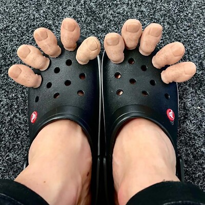 3D Funny Big Toe Croc Charms Durable Hairy Bald Styles for