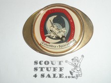 Space Shuttle Columbia STS-9 Nov 1983 Spacelab 1 24k Gold Plate Belt Buckle