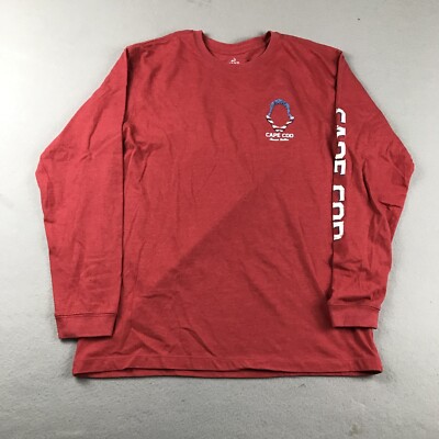 Cuffys Cape Cod Shirt Mens Large Red Knit Long Sleeves Tee