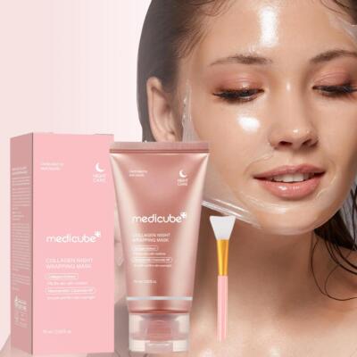Collagen Night Wrapping Mask Overnight Wrapping Peel Off Natural Facial Mas.