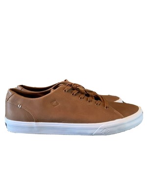 sperry striper lace up leather sneaker