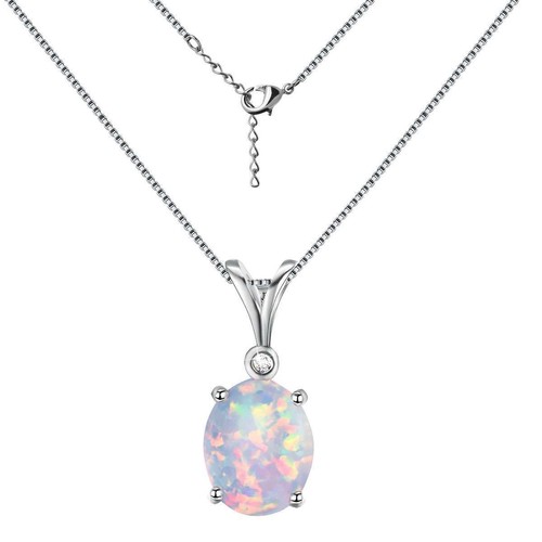Mujeres Blanco Ópalo de Fuego Piedras Preciosas 925 Plata Esterlina Anillo Collar Colgante Joyería - Imagen 21 de 26